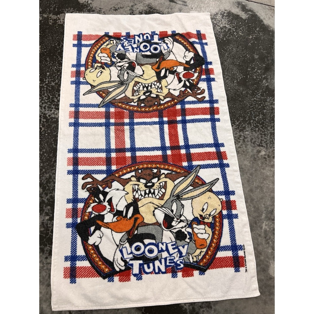 Vintage Looney Tunes Towel July 4th  Bath Taz Bugs Daffy 39x 20